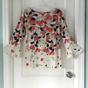 Charter Club boat neck 3/4 length double ruffle sleeves, size M, like new